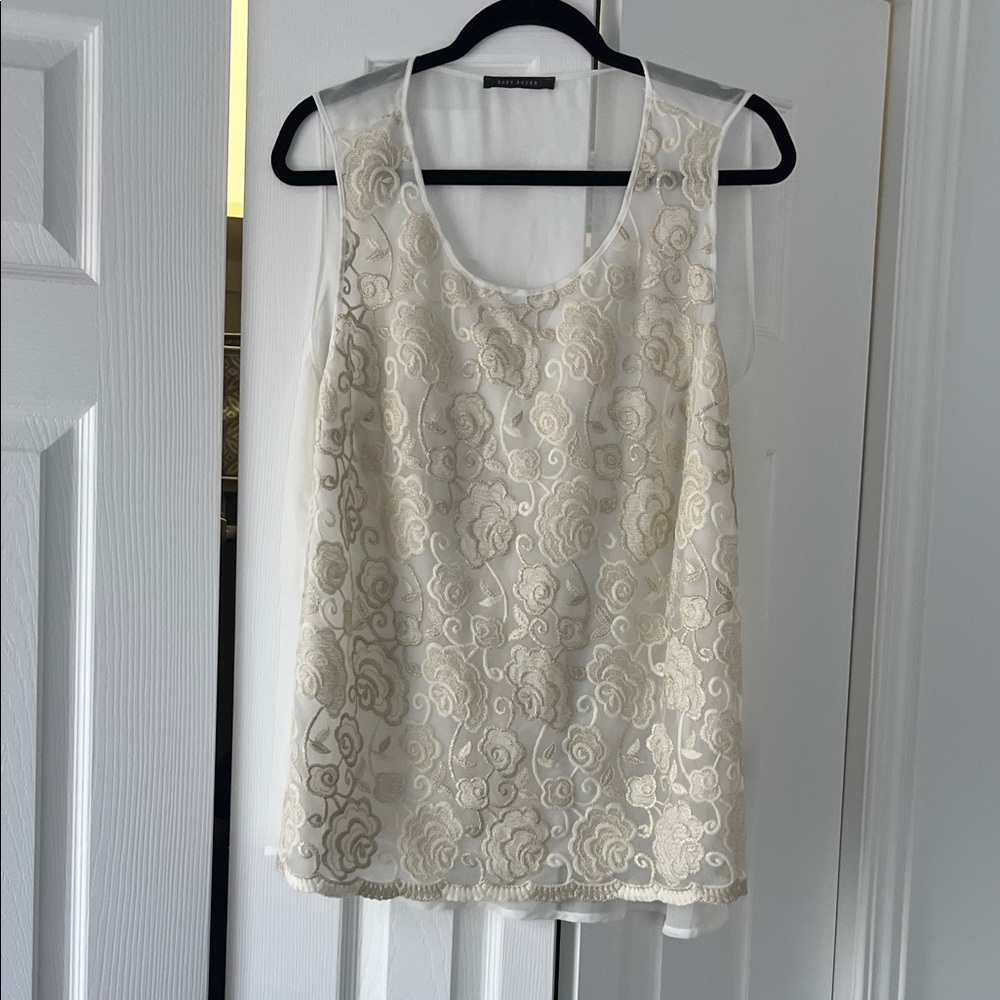 ##🎉🎉🎉❌3/10$ ❌🎉🎉🎉
48.Suzy Shier Ivory Lace Tank Top